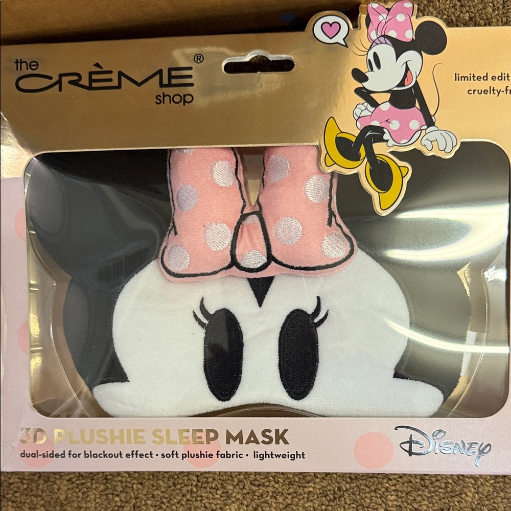 The Crème Shop x Disney Minnie Mouse Pink Plush Sleep Mask for Kids